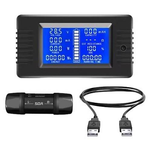 PZEM-015 8-120V 50A Voltmetre Ampermetre - Batarya Kapasite Yneticisi
