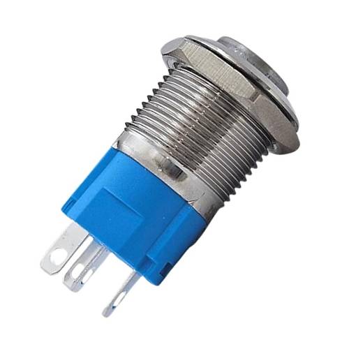 E20 16mm Metal Buton Kalcl 12-24V Yeil Led 1No/1NC