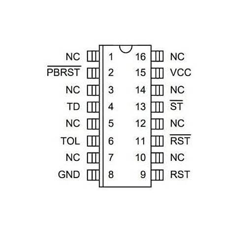 DS1232 WSOIC-16 SMD G Denetleyici ve Monitr Seri Protokol Entegresi