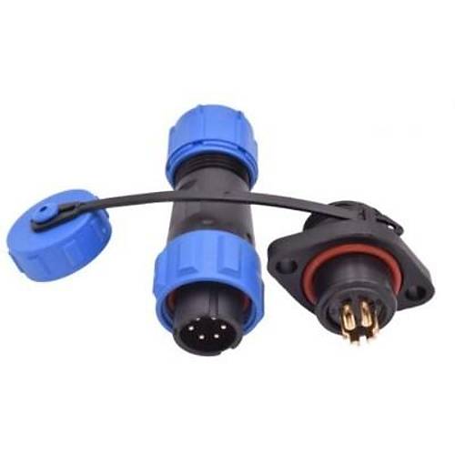SD13 6 Pin 13mm Su Ge�irmez Konnekt�r Tak�m� - Flan�l� Panel Tipi