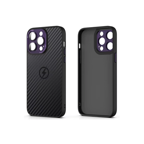 Newface iPhone 14 Pro Max Klf Harbon Magneticsafe Karbon Kapak - Derin Mor