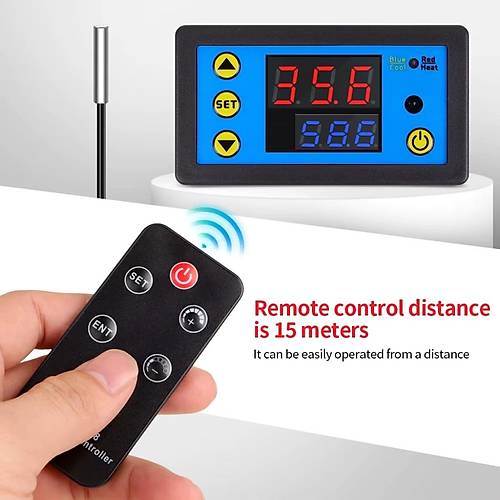W3231 ZFX-W1608 DC12V Uzaktan Kumandal Dijital Termostat