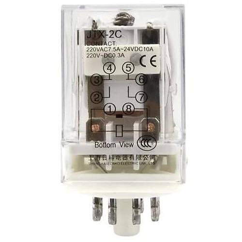 JTX-2C AC 220V 8 Pin 2NO + 2NC Elektromanyetik Rle