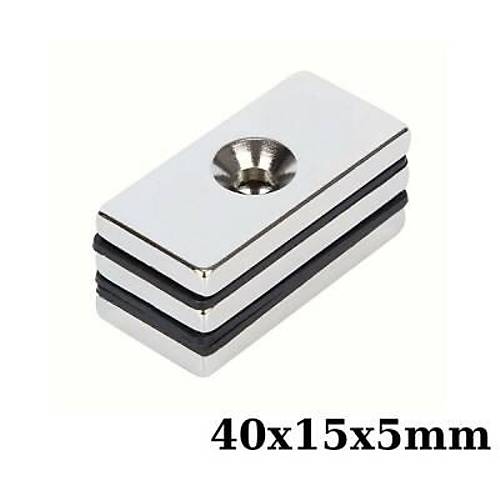 40x15x5-5mm Hava Delikli Neodyum Gl Mknats - Neodim Magnet