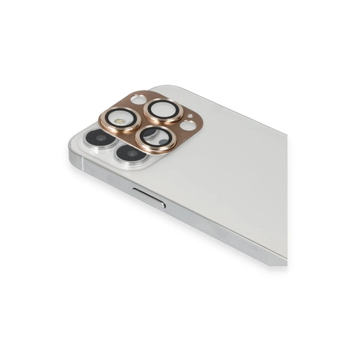 Newface iPhone 13 Pro Max Pers Alminyum Kamera Lens - Gold