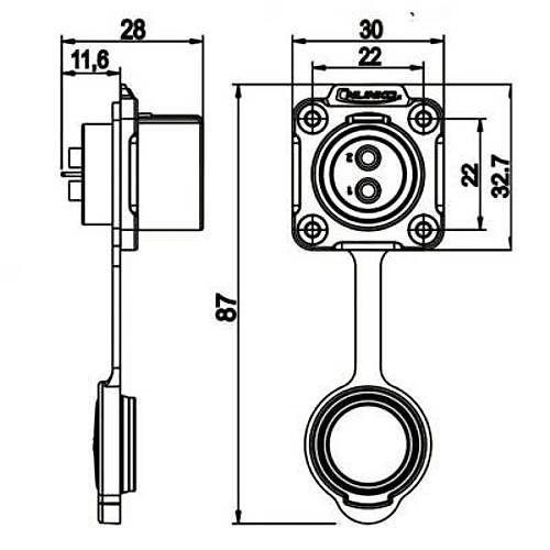 LP-20-J12SX-03-401 12-Pin Su Geirmez Konnektr - Dii