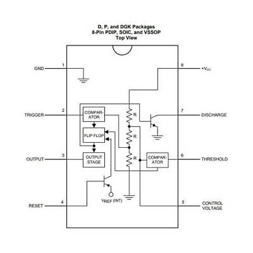 LM555 DIP-8 Zamanlayc Entegresi