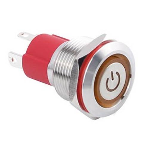 19D-P1Z-EC 19mm Dz Anahtarl Ikl Power Metal Buton - Sar