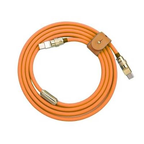 100W Turuncu Type-C Silikon Hzl arj Kablosu - 2 Metre