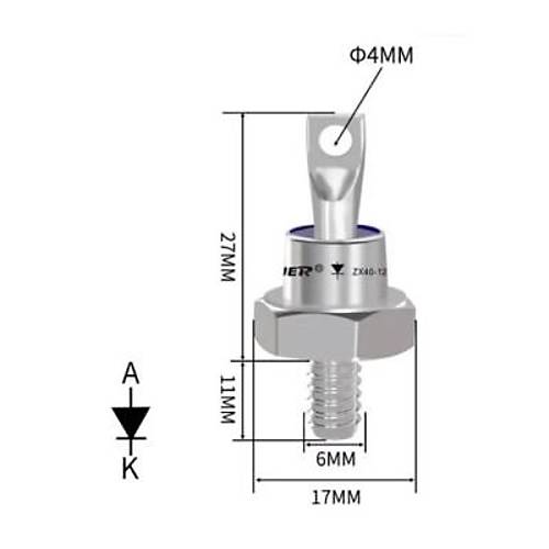 ZX40-12 40A 1200V Metal Vidal Diyot - Anot