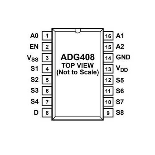 DG408 SOIC-16 Smd CMOS Analog oklayc Multiplexer - Demultiplexer Entegre