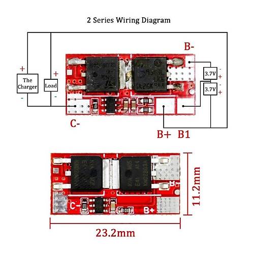 2S 10A BMS 3.7V 18650 Lityum Pil arj Koruma Devresi
