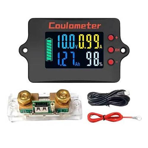PZEM-037 8-120V 100A Voltmetre Ampermetre - Batarya Kapasite Yneticisi + 100A nt + 2m USB Kablo