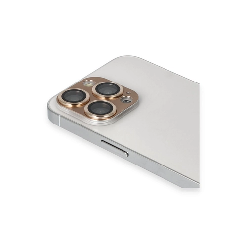 Newface iPhone 13 Pro Max Pers Alminyum Kamera Lens - Gold
