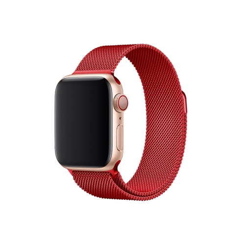 Newface Apple Watch 38mm Metal Mknatsl Kordon - Krmz