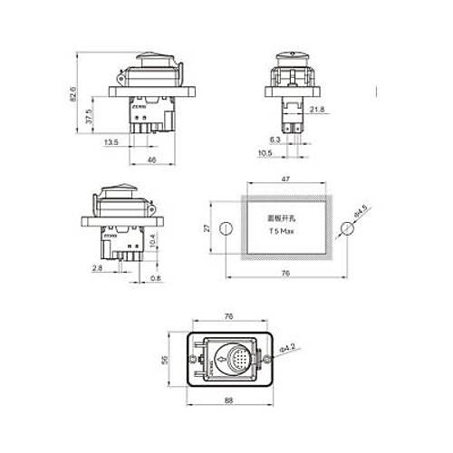 ZCD-02B 5-Pin Elektromanyetik Switch
