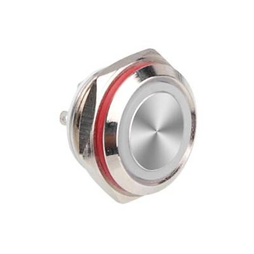 WD16C1-Pin-P1-E 16mm Dz Yayl Ikl Metal Buton - Beyaz