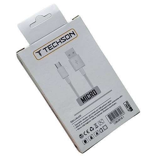 TECHSON Micro USB 2.4A Hzl arj Kablo USB 3.0 Veri Aktarm 1m C08-M