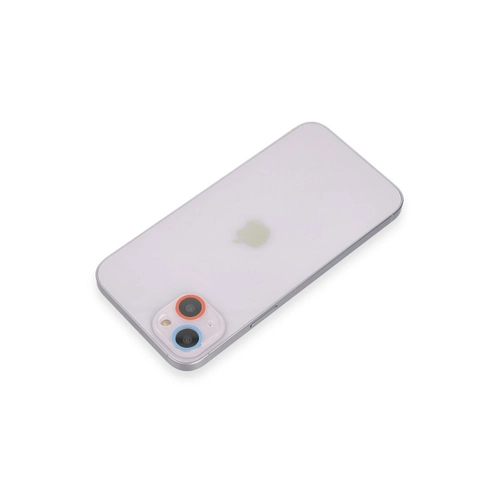 Newface iPhone 13 Mini Renkli Kamera Lens Koruma Cam - Pembe-Mavi