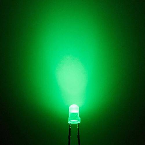 3mm Led Yeil Diyot Diffused 1 Adet