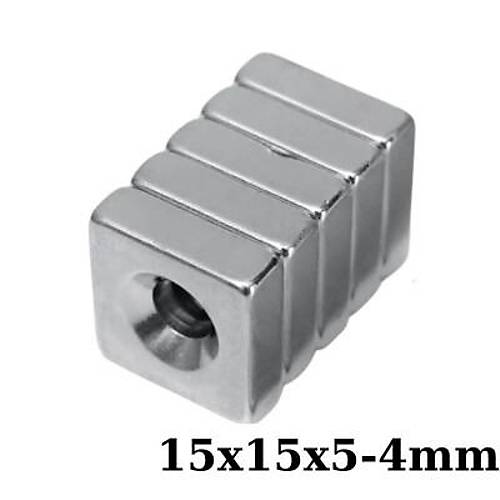 15x15x5-4mm Hava Delikli Neodyum Gl Mknats - Neodim Magnet