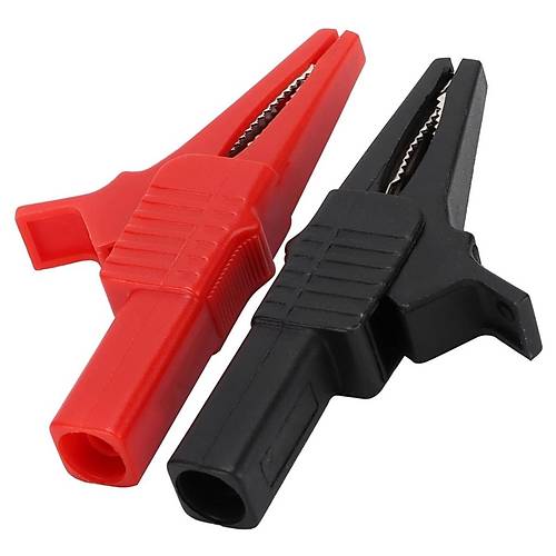 IC-243C 4mm Banana Jak Girili Krokodil 85mm Siyah Krmz 2li Set