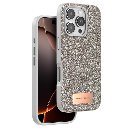 Onegif iPhone 16 Pro Bright Simli Kapak - l Titanyum