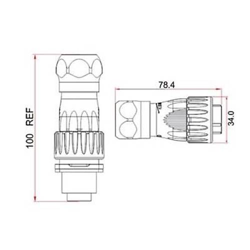 DH-24-C/RJ45/015/PE-43-001 Su Geirmez Ethernet Konnektr - Erkek