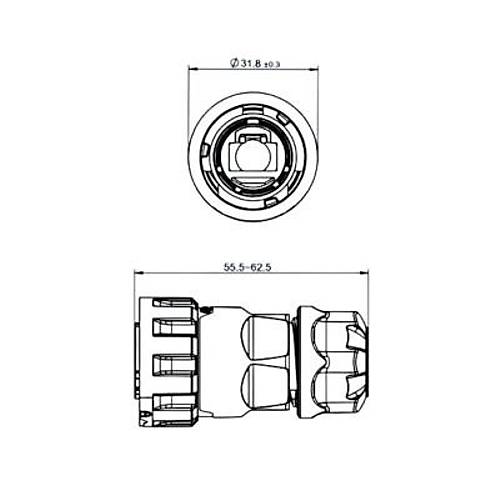 YM-20-C/RJ45/015/PE-42-001 Su Geirmez Ethernet Konnektr - Erkek