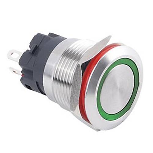 19A-P1-E 19mm Dz Yayl Ikl Metal Buton - Yeil
