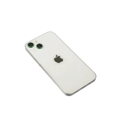 Newface iPhone 14 Diamond Kamera Lens - Yeil