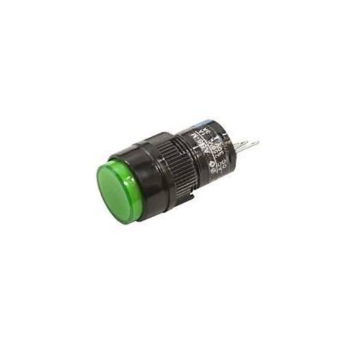 AB6-M 16mm 24V Yeil Yayl Buton