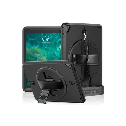 Newface iPad 5 Air 9.7 Klf Strap-C Otterbox Tablet Kapak - Siyah