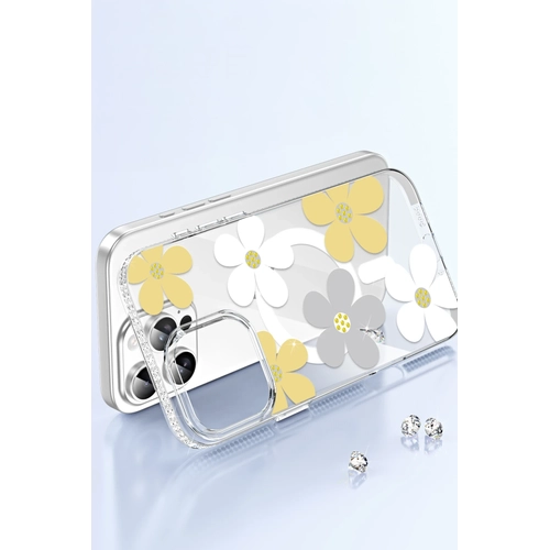 Joko Apple iPhone 14 Floral Magsafe Kapak - Beyaz
