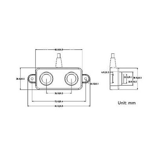 DYP-A02YY DC 5V Ultrasonik Su Geirmez Mesafe Sensr - PWM