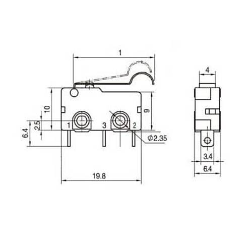 KW4A Micro Switch 3-Pin
