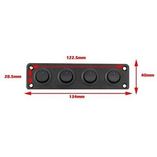 4'l ON-OFF Mavi Nokta Ikl Anahtar Switch Panel 12V-24V