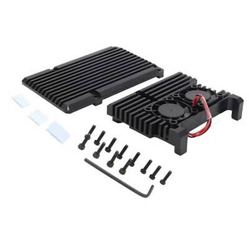 Raspberry Pi 4 Alminyum Soutucu Kasa - ift Fanl
