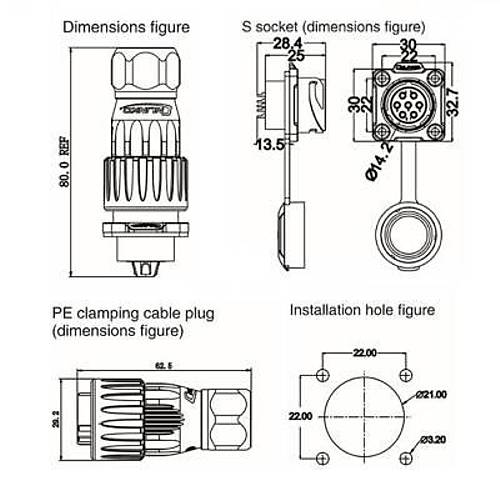DH-20-J07SX-03-401 7-Pin Su Ge�irmez Konnekt�r - Di�i