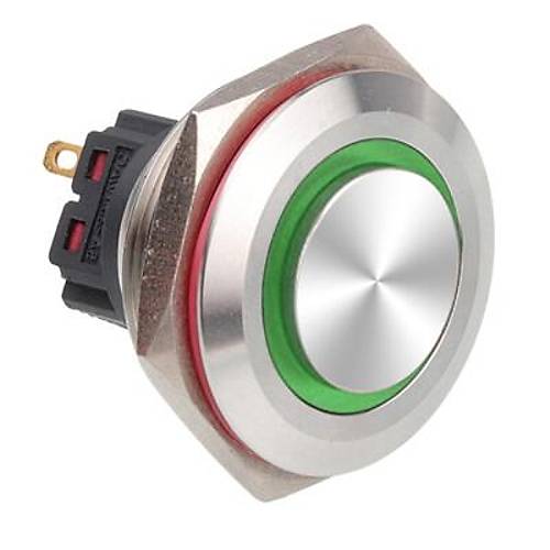 30B-G1Z-E 30mm kk Anahtarl Ikl Metal Buton - Yeil