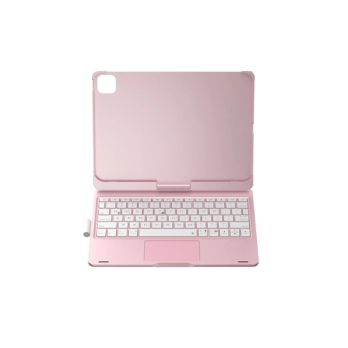 Newface iPad Pro 11 (2024) F11 ATS Klf Magic Dnen Klavyeli Tablet Klf - Pembe