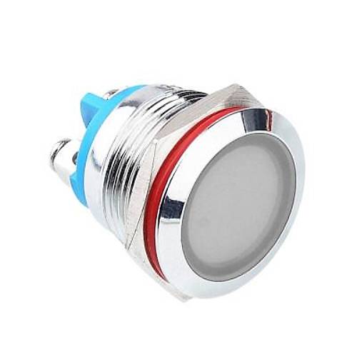 19L-P1 19mm 12-24V Metal Sinyal Lambas - Beyaz