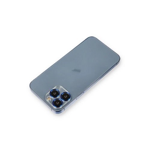 Newface iPhone 11 Pro Max Metal Kamera Lens Koruma Cam - Mavi