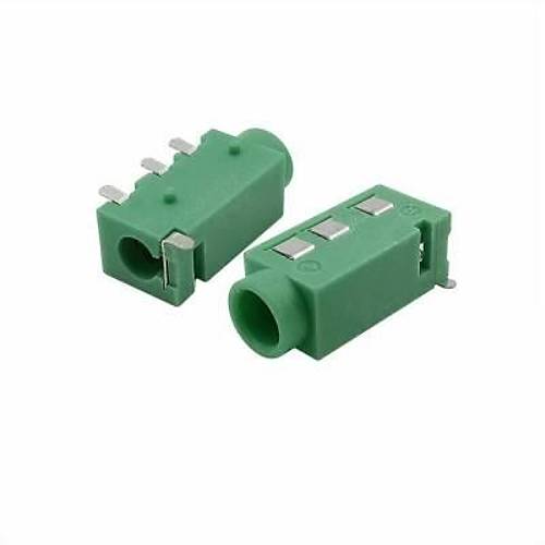PJ-320D 3.5mm Stereo 4-Pin SMD Jack Dişi - Yeşil