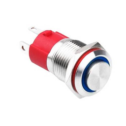 16D-G1Z-E 16mm kk Anahtarl Ikl Metal Buton - Mavi