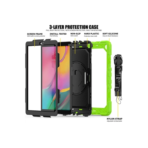 Newface Samsung Galaxy T510 Tab A 10.1 Klf Pars Tablet Kapak - Yeil