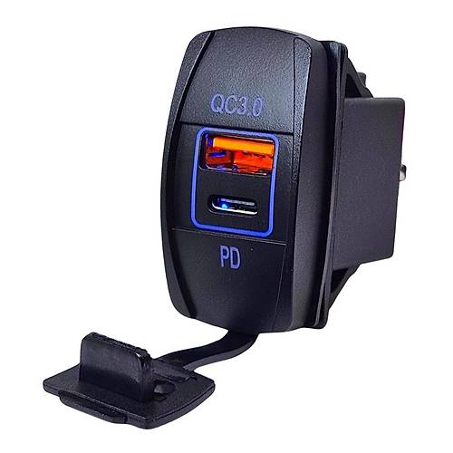 IC-266C-4 Marin Tip kili USB 3.0 + Type-C arj Soketi