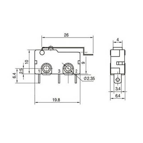 KW4A Micro Switch 3-Pin
