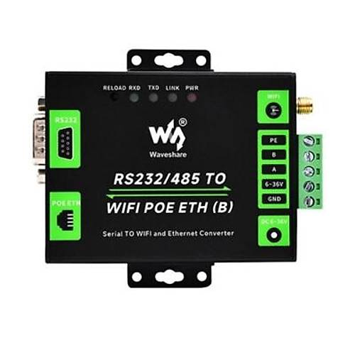 Endstriyel RS232/RS485'ten WiFi ve Ethernet'e Dntrc Modl - PoE Ethernet Port