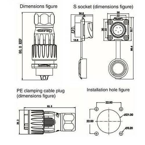DH-20-J05SX-03-401 5-Pin Su Ge�irmez Konnekt�r - Di�i